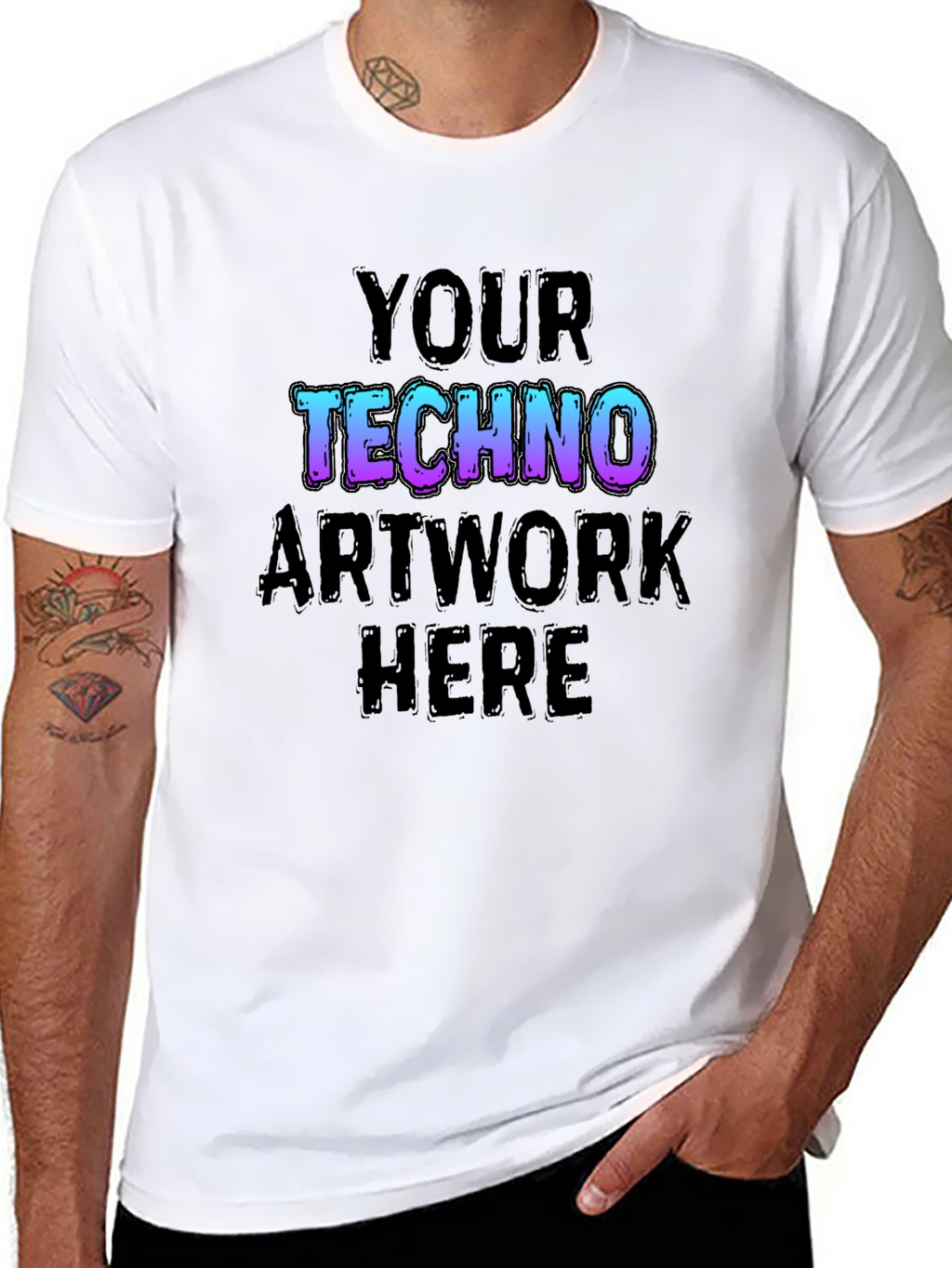 Techno Artwork Black T-Shirt