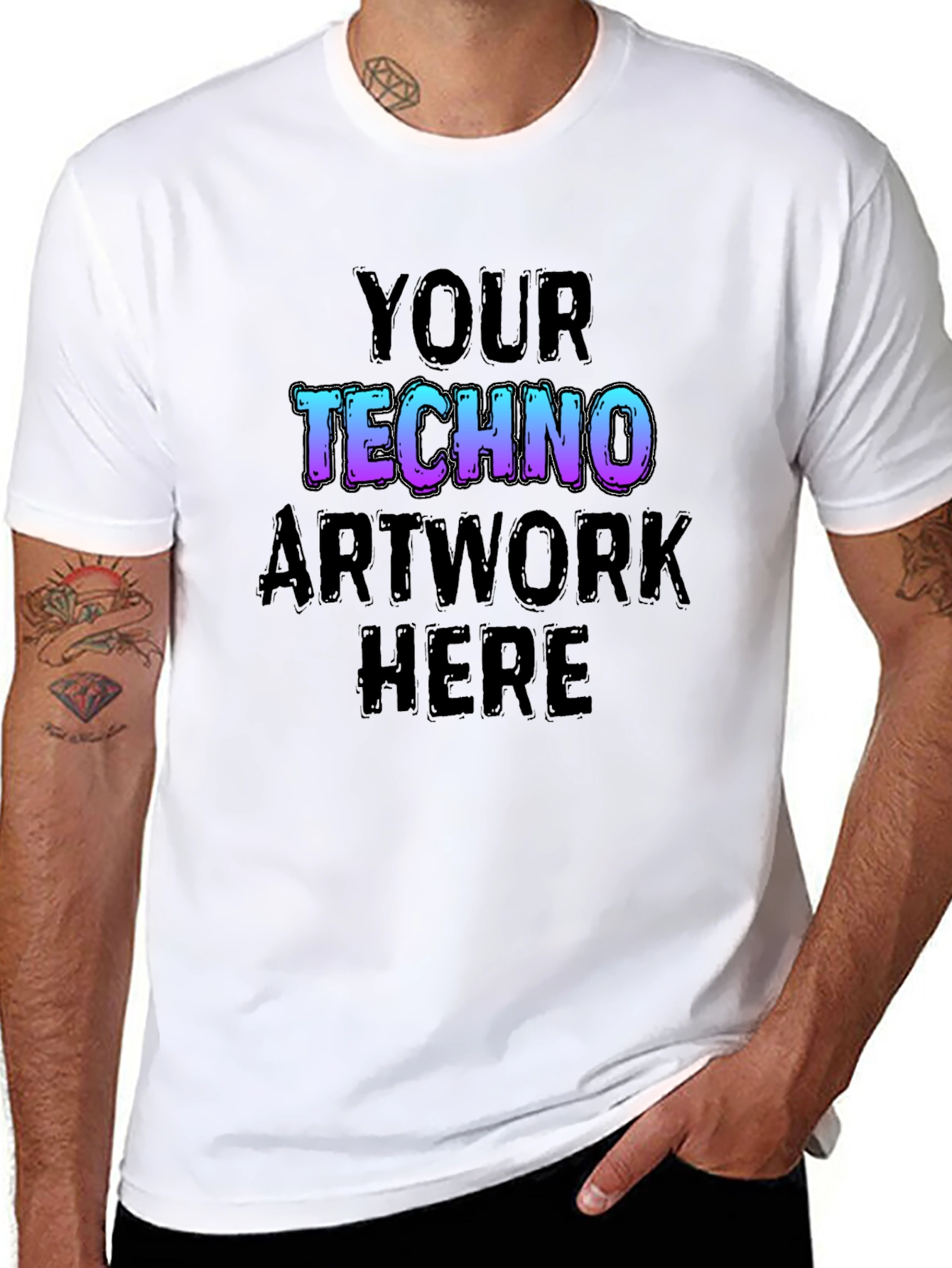 Techno Artwork Black T-Shirt