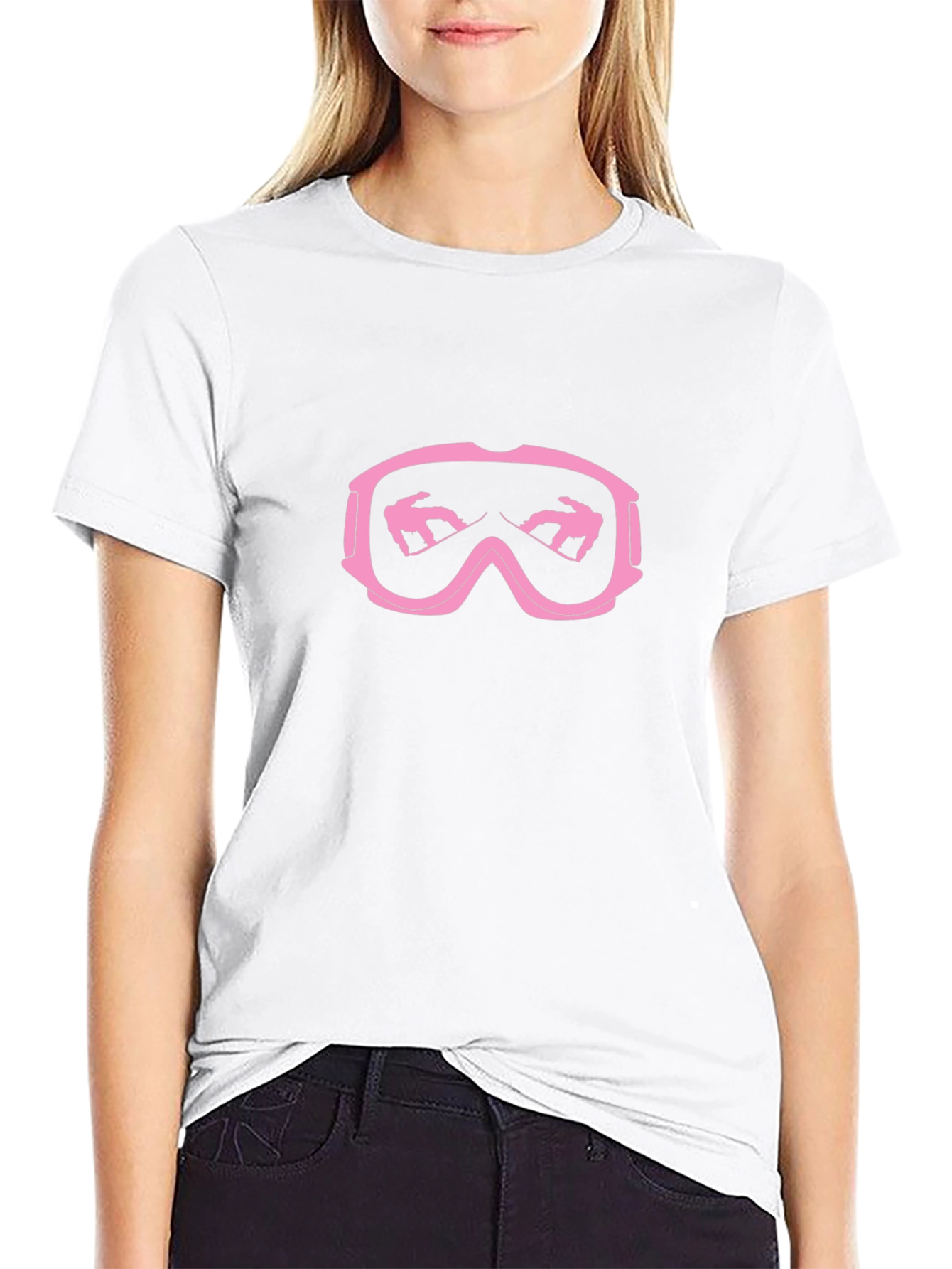 Pink Snowboard Goggles Graphic T-Shirt