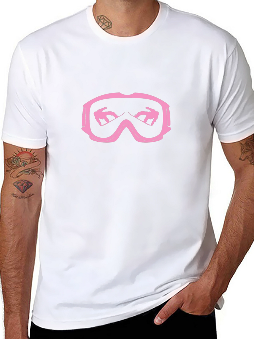 Pink Snowboard Goggles Graphic T-Shirt