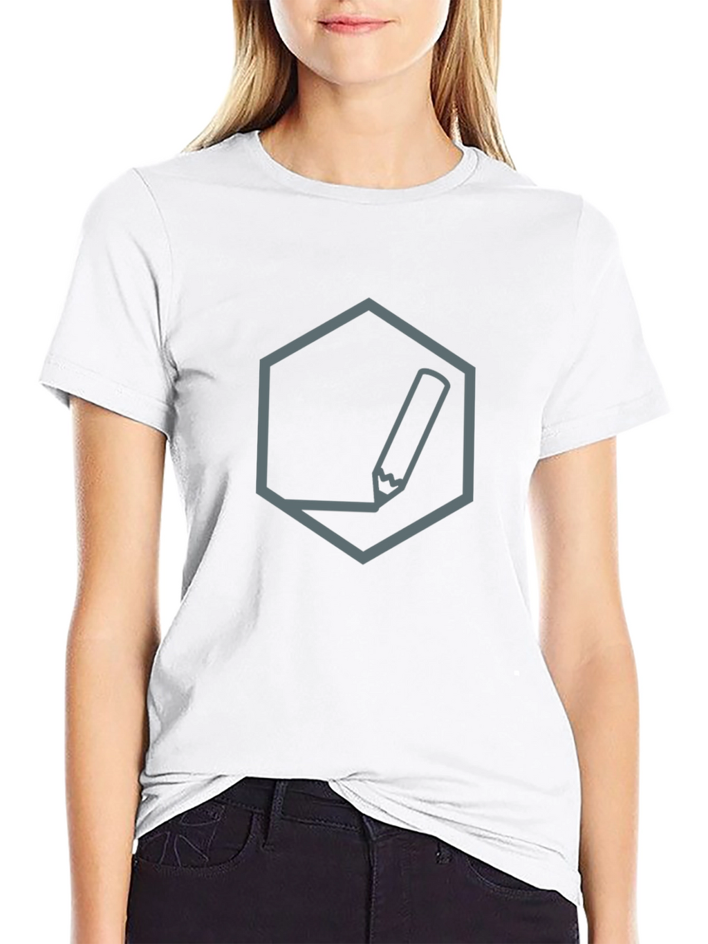 Modern Graphic Tee - Hexagon Pencil Design