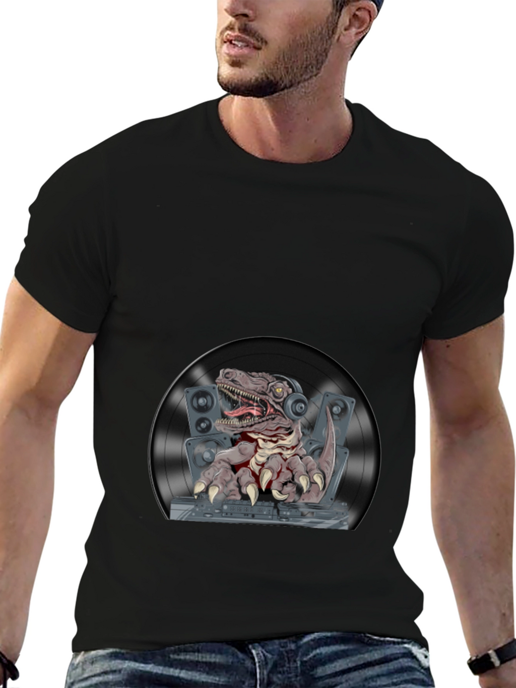 DJ Raptor Graphic T-Shirt - Black Cotton Tee