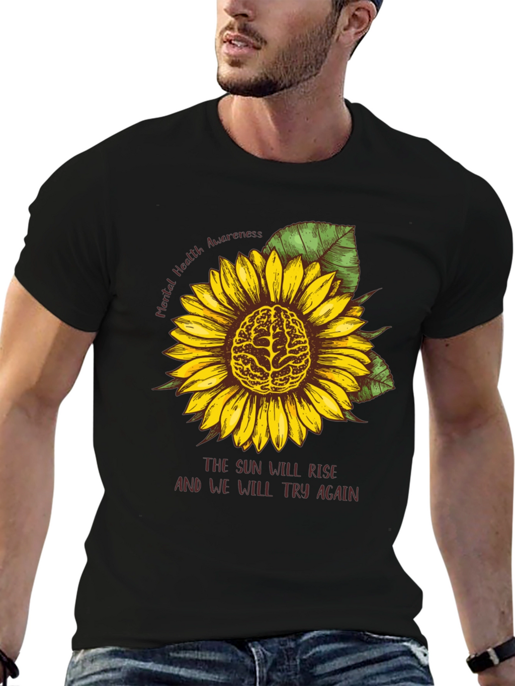 Mental Health Awareness Sunflower Tee