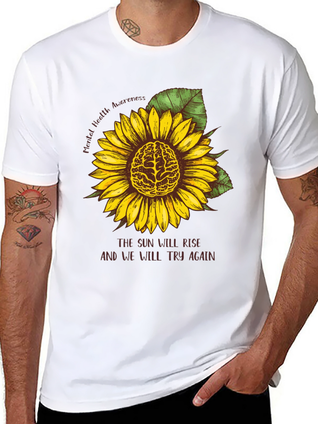 Mental Health Awareness Sunflower Tee