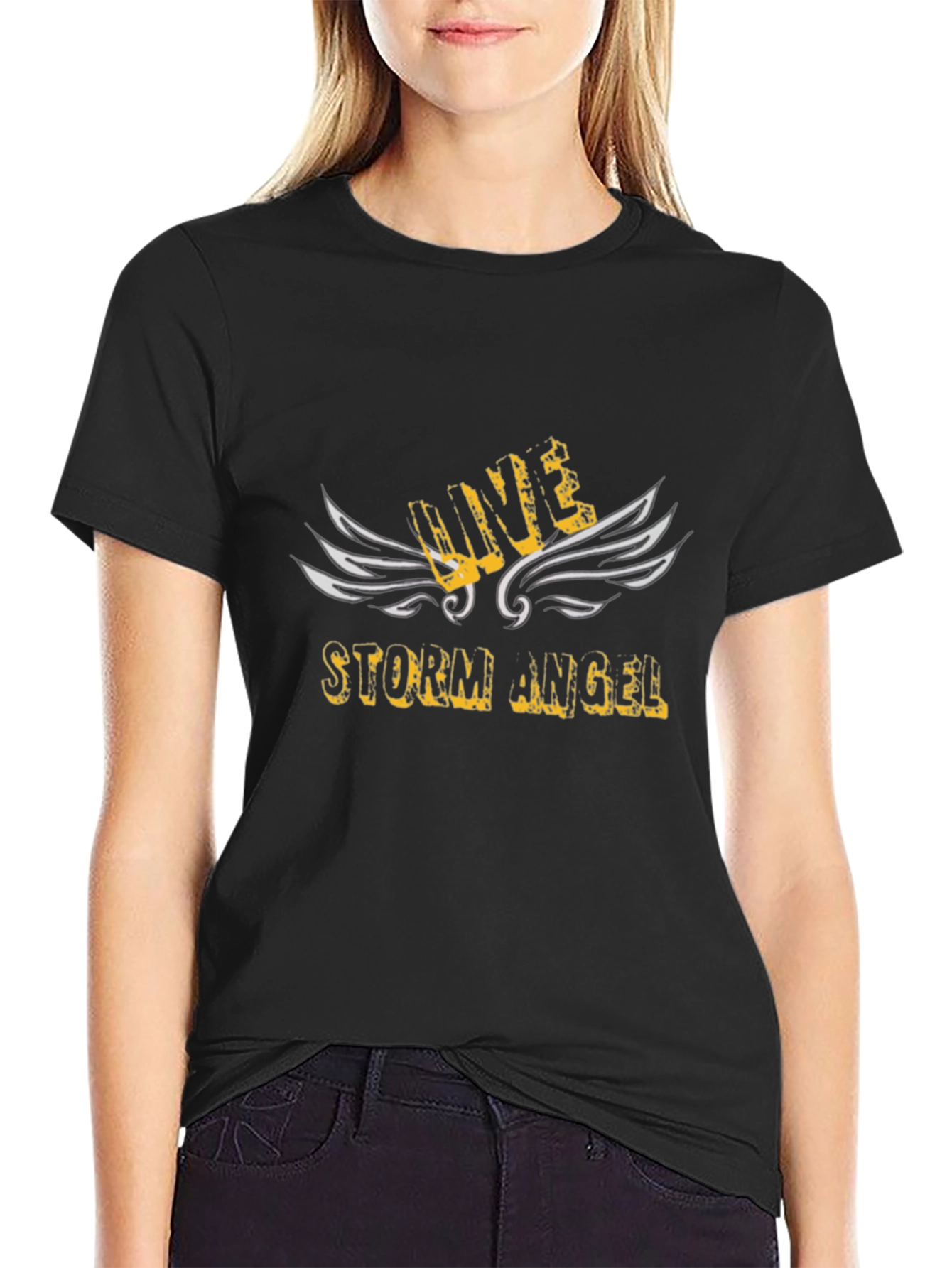 Storm Angel Graphic Tee - Black
