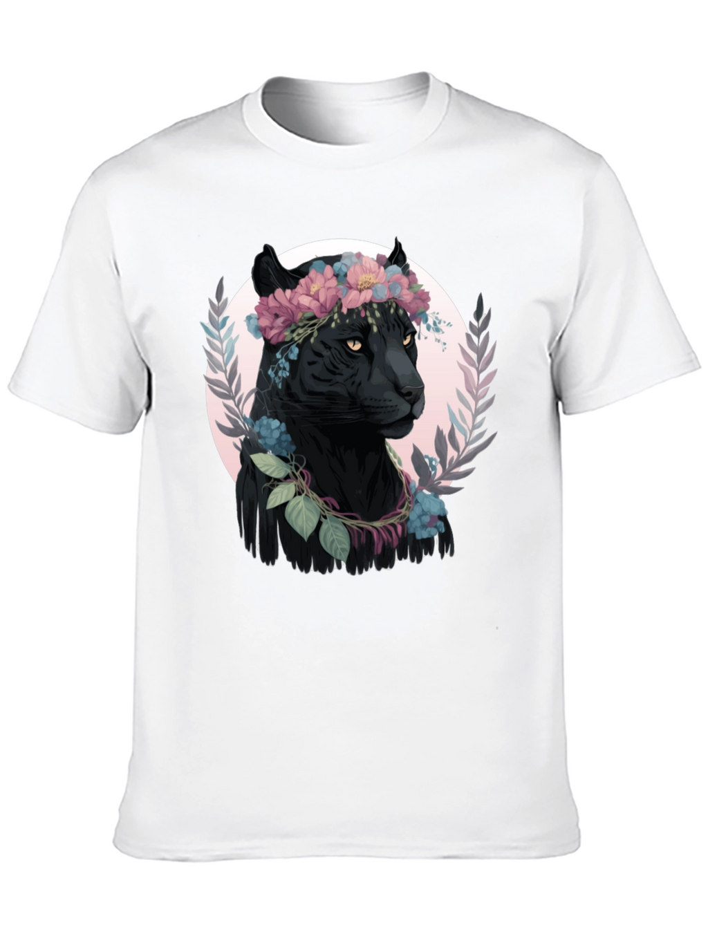 Black Panther Floral Wreath Graphic Tee