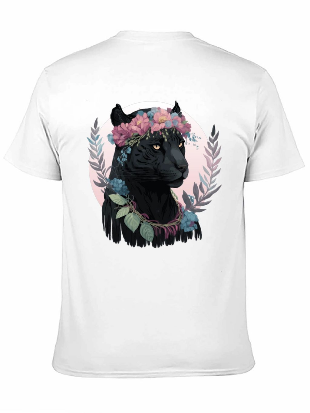 Black Panther Floral Wreath Graphic Tee