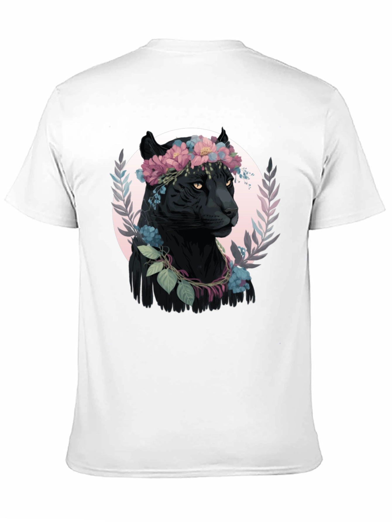 Black Panther Floral Wreath Graphic Tee