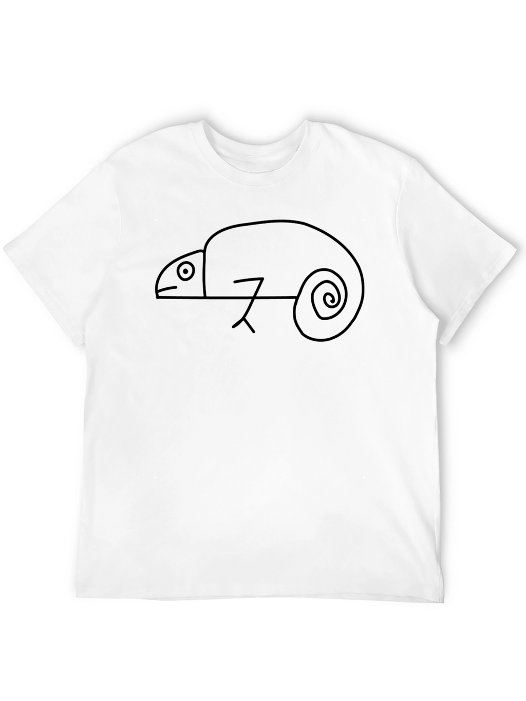 Minimalist Chameleon Graphic Tee - Black
