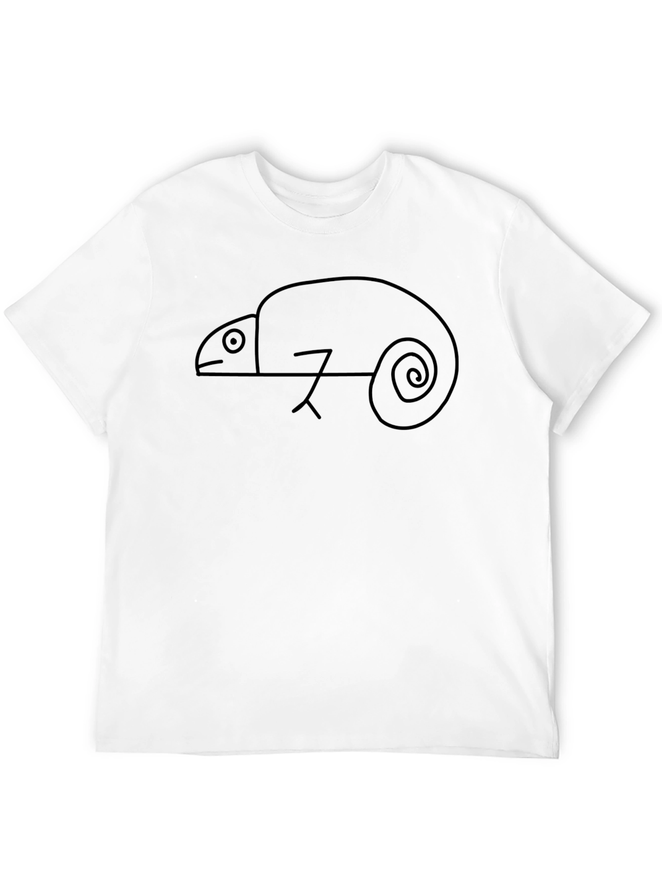 Minimalist Chameleon Graphic Tee - Black
