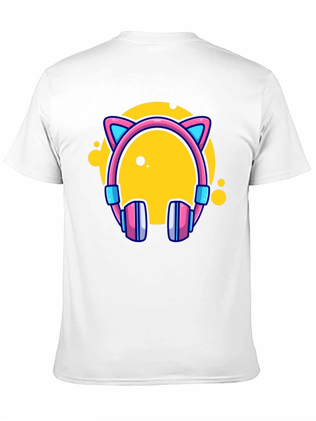 Cat Ear Headphones Graphic Black Tee