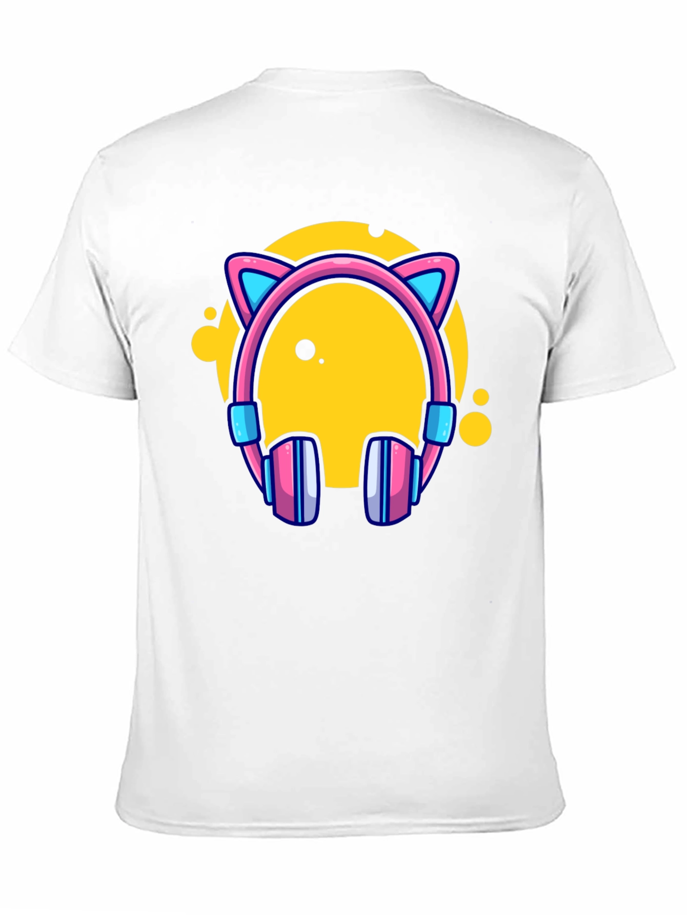 Cat Ear Headphones Graphic Black Tee