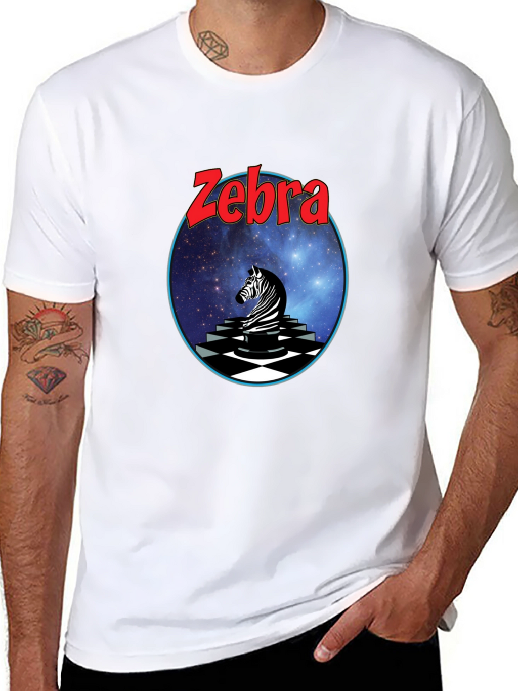 Zebra Graphic Tee - Black Cotton Blend