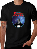 Zebra Graphic Tee - Black Cotton Blend