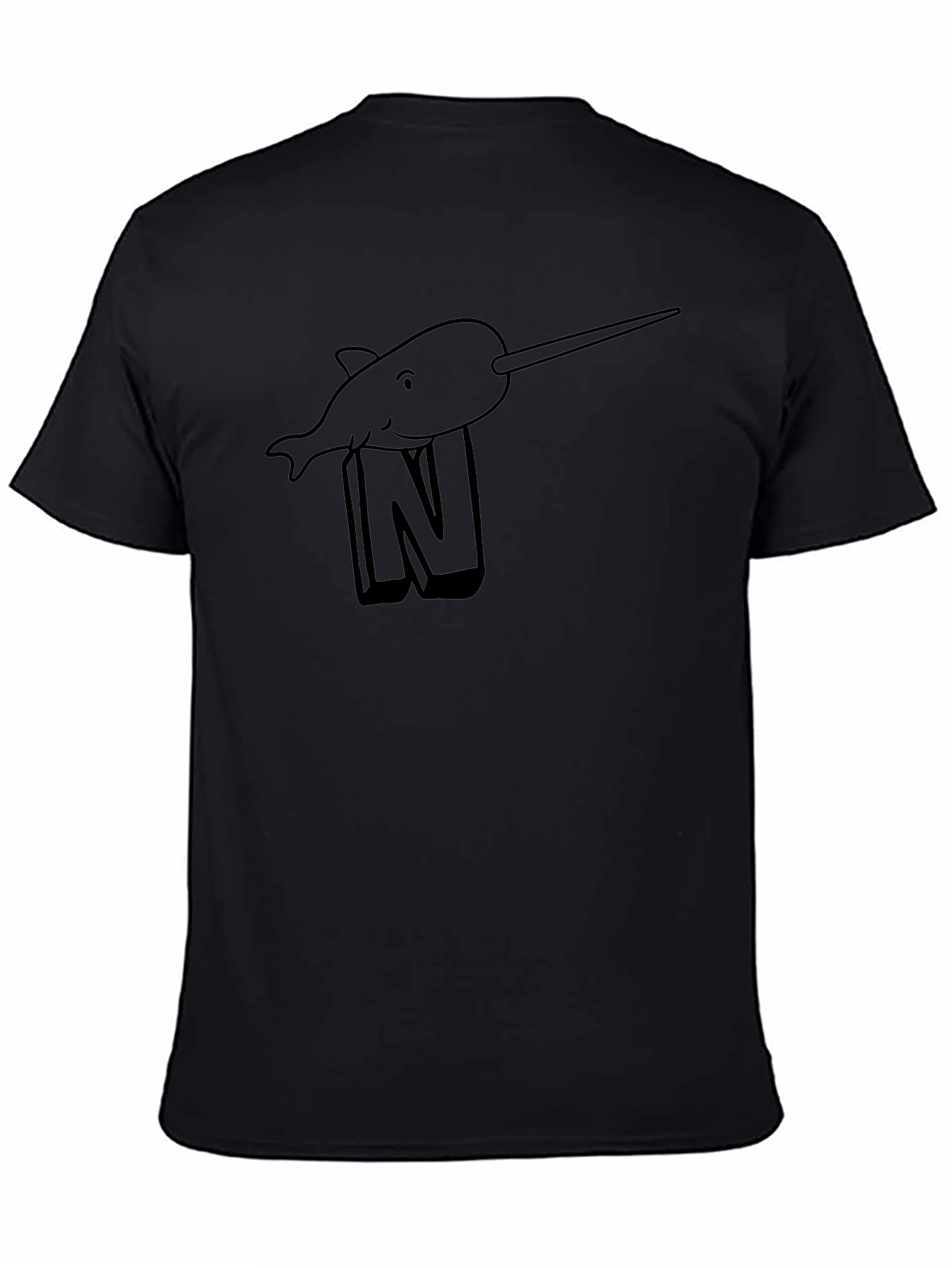 Narwhal N T-Shirt - Black Cotton Tee