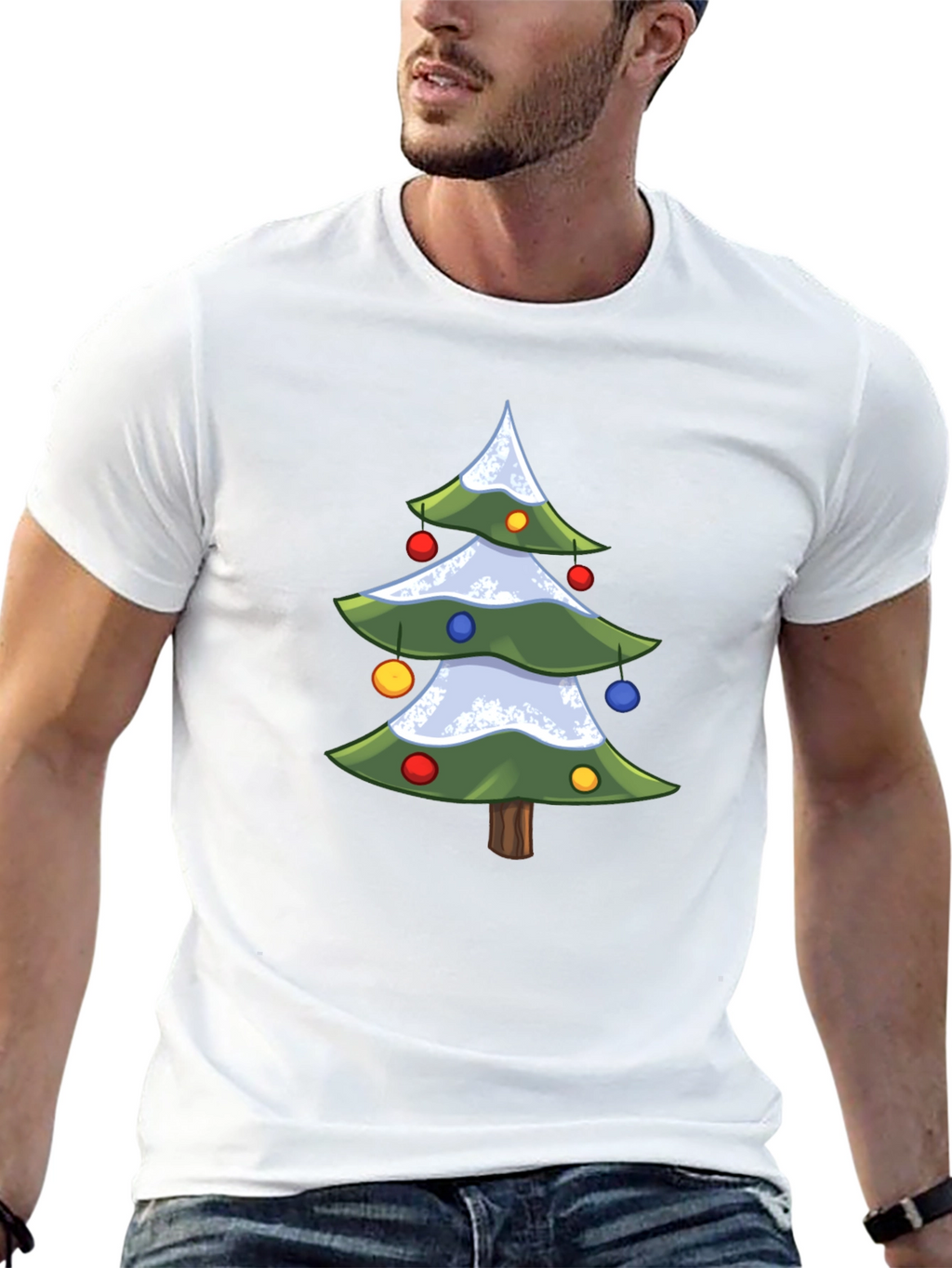 Festive Christmas Tree Graphic T-Shirt