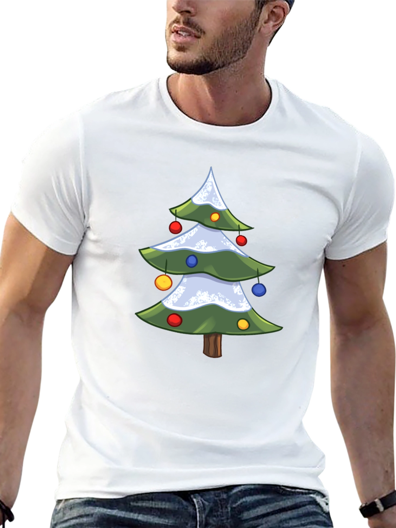 Festive Christmas Tree Graphic T-Shirt