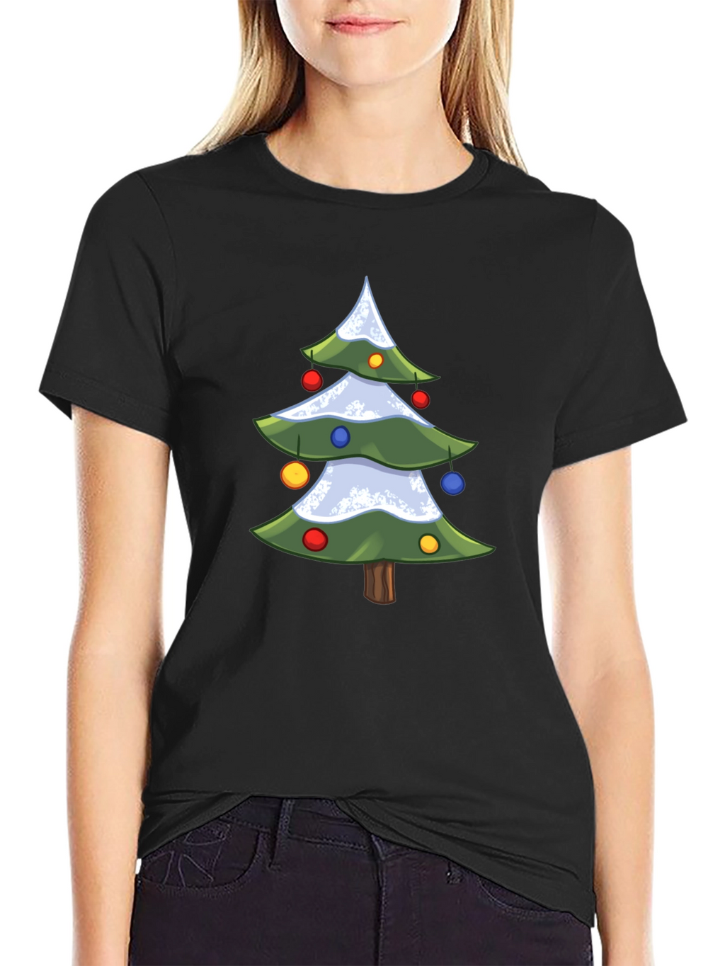 Festive Christmas Tree Graphic T-Shirt