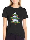 Festive Christmas Tree Graphic T-Shirt
