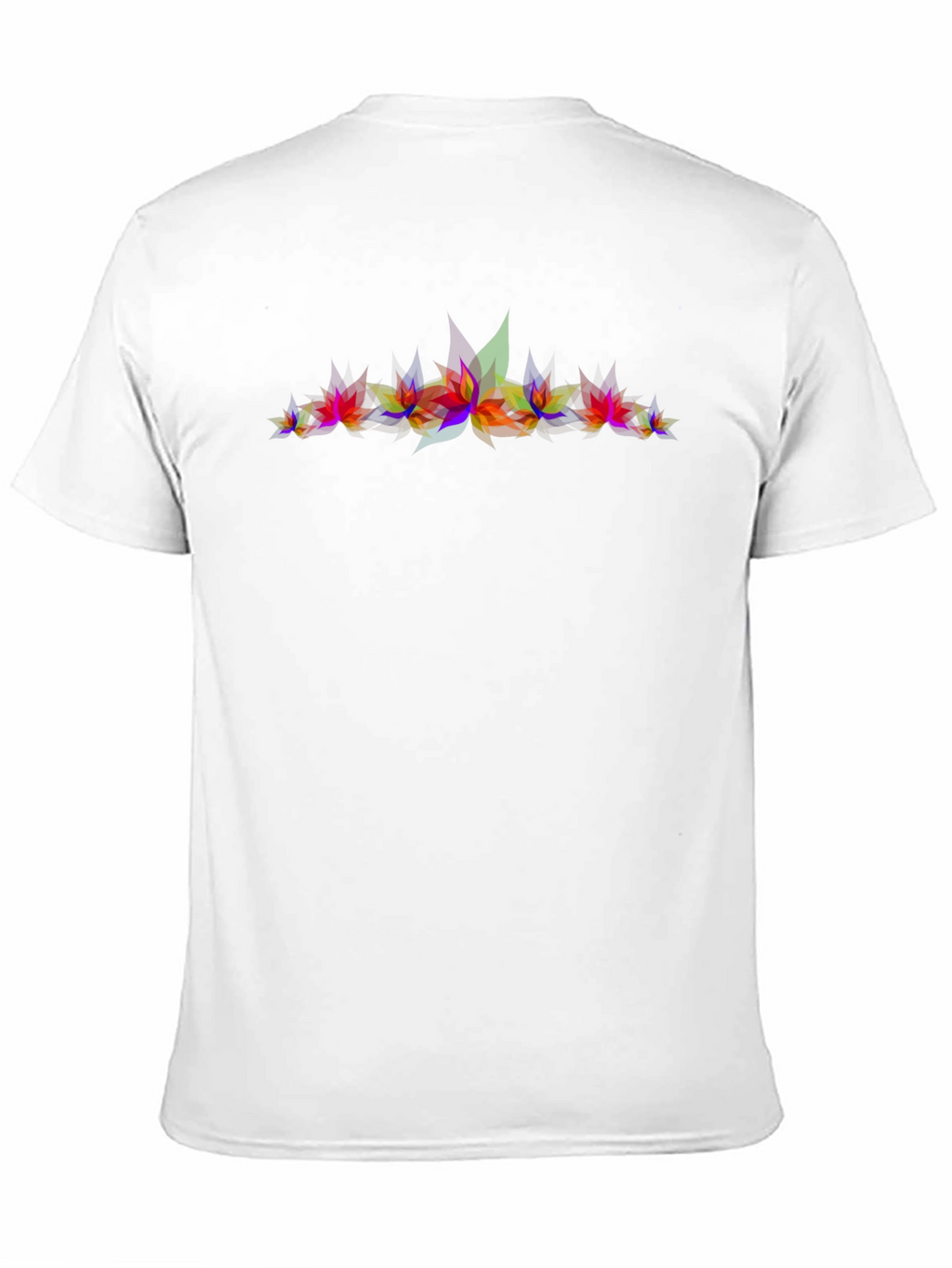 Abstract Geometric Leaves Graphic Print Black T-Shirt