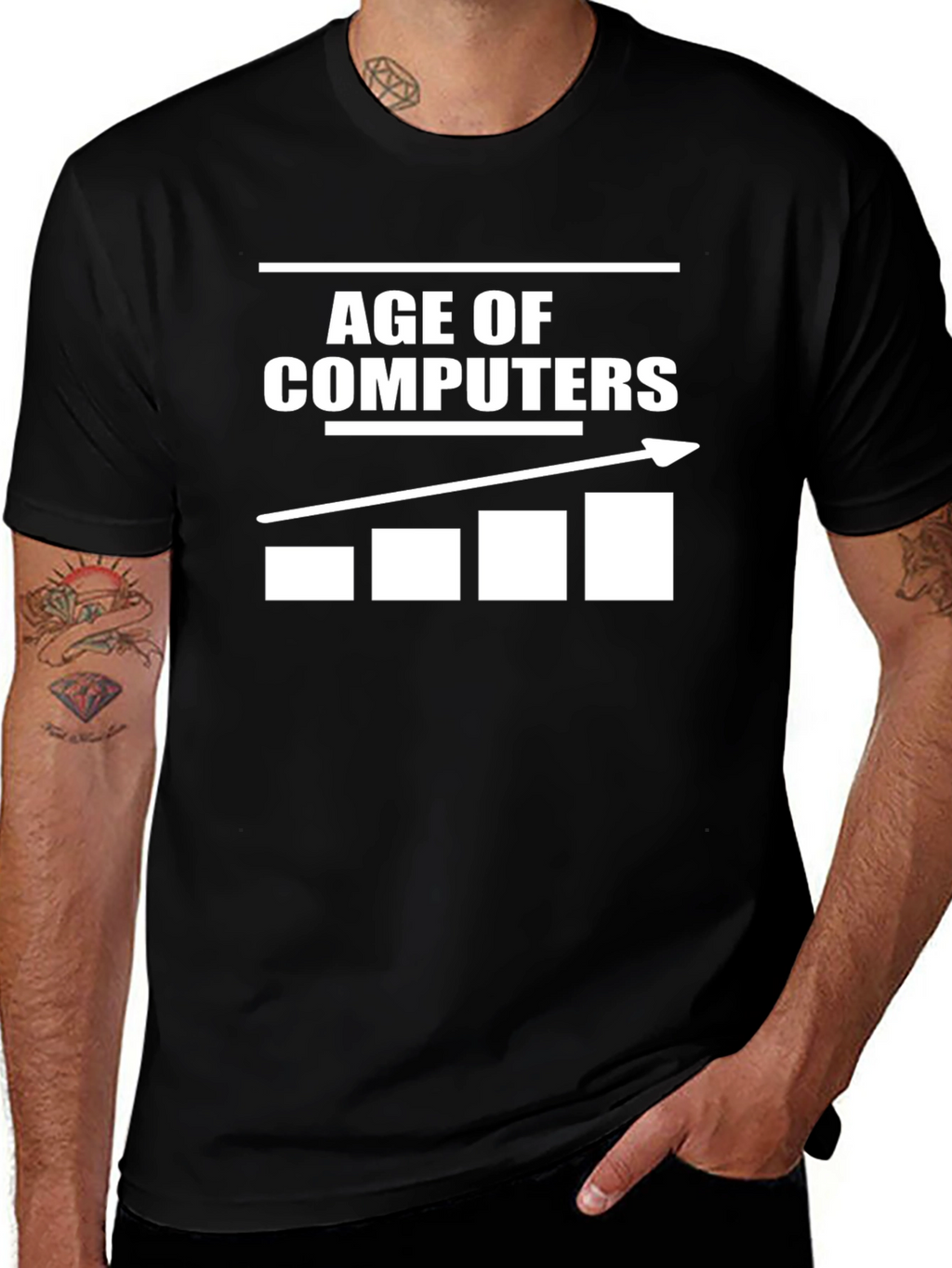 Age of Computers Graphic T-Shirt - Black
