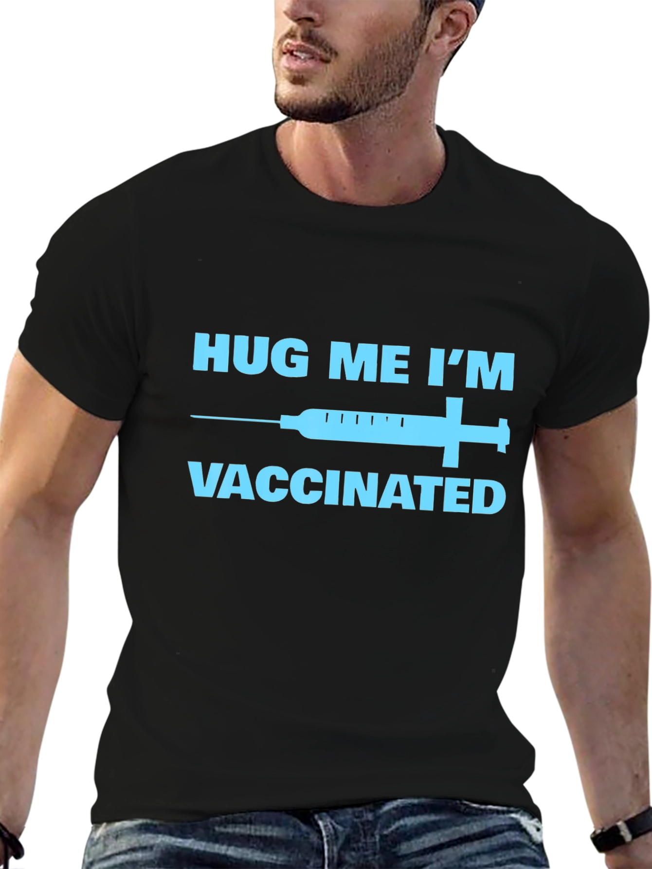 Hug Me Im Vaccinated T-Shirt -  Novelty Graphic Tee