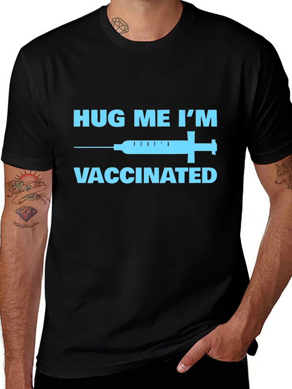 Hug Me Im Vaccinated T-Shirt -  Novelty Graphic Tee