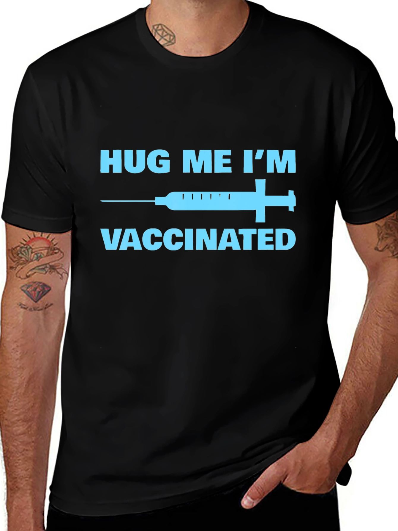 Hug Me Im Vaccinated T-Shirt -  Novelty Graphic Tee