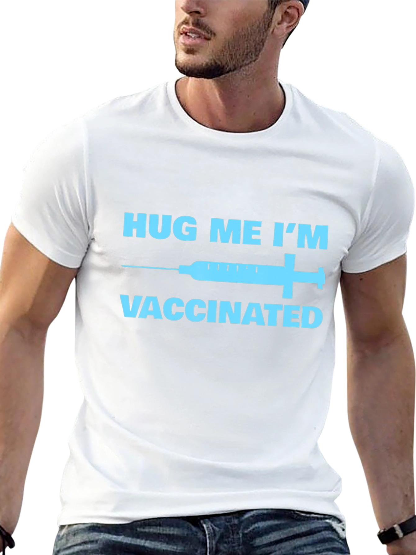 Hug Me Im Vaccinated T-Shirt -  Novelty Graphic Tee