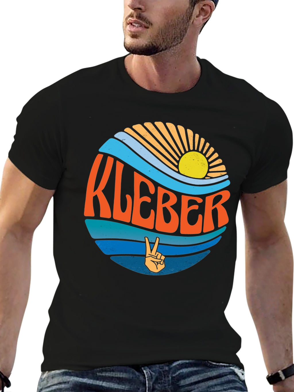 KLEBER Retro Graphic T-Shirt - Peace Sign