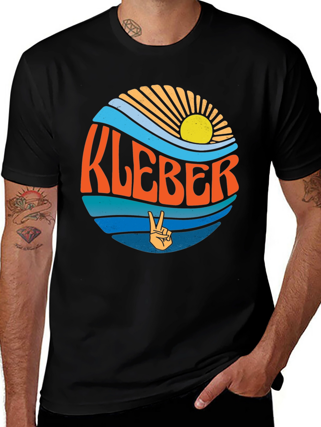 KLEBER Retro Graphic T-Shirt - Peace Sign
