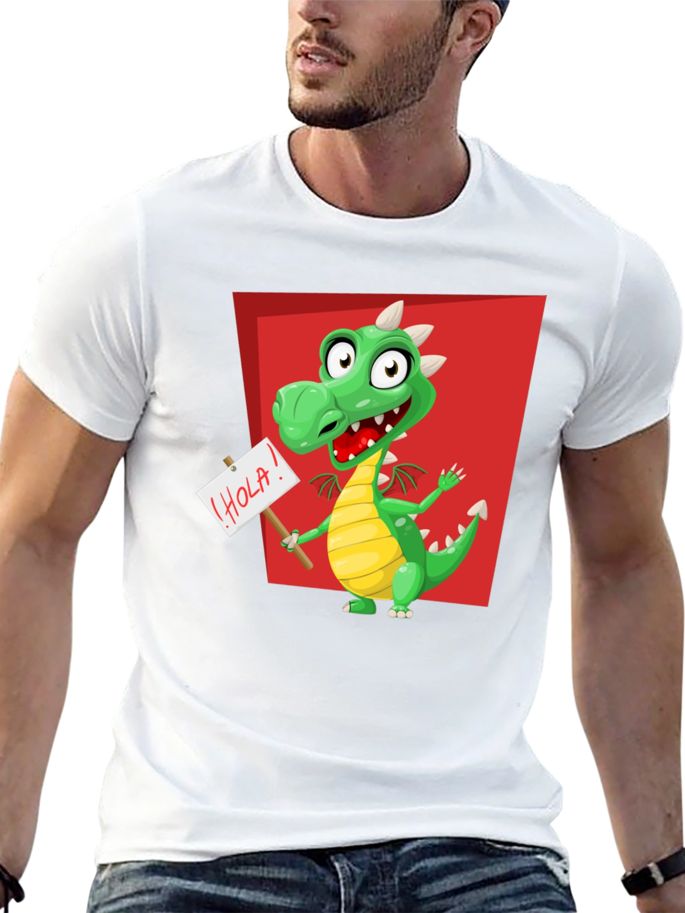 Funny Dragon Graphic T-Shirt - Hola!