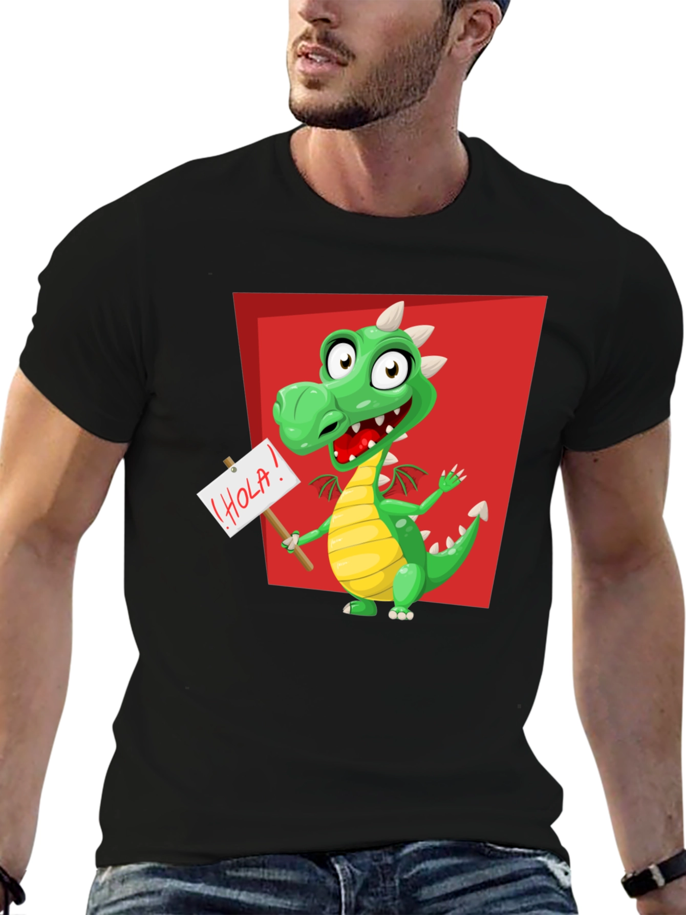 Funny Dragon Graphic T-Shirt - Hola!