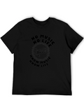 No Music No Life Graphic Tee - Black
