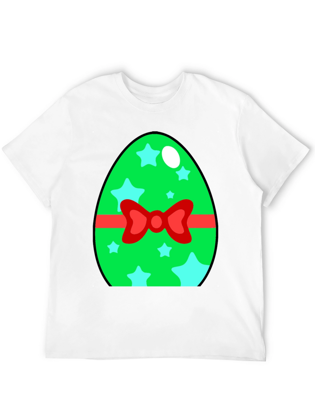 Easter Egg T-Shirt - Green Star Bow Tie