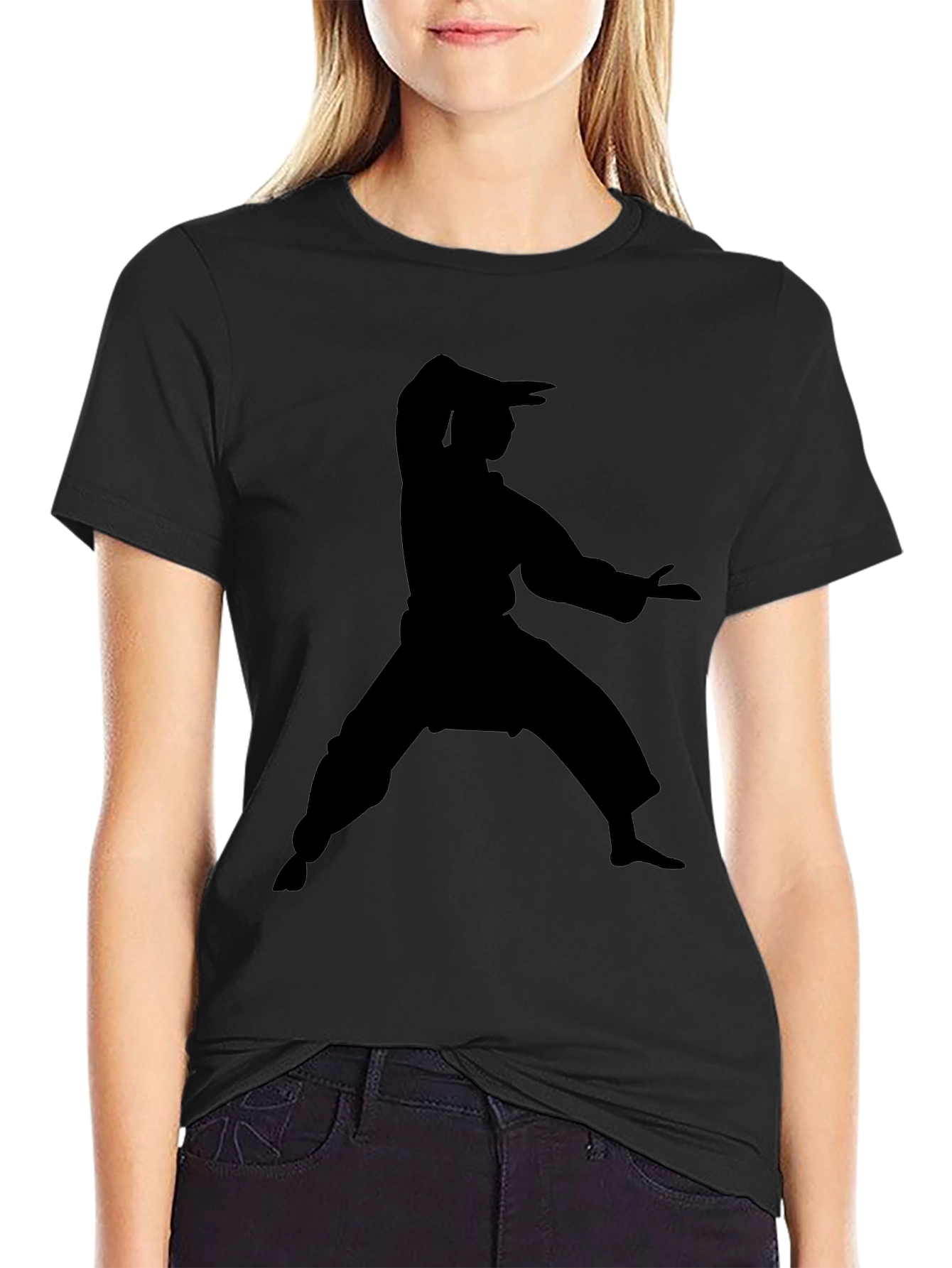 Martial Arts Silhouette Black T-Shirt