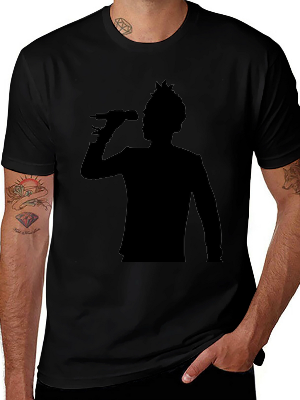 Silhouette Singer Black T-Shirt