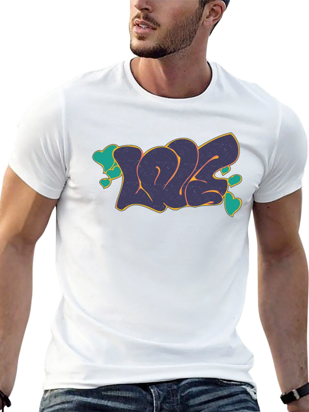 LOVE Graphic Print Crew Neck T-Shirt