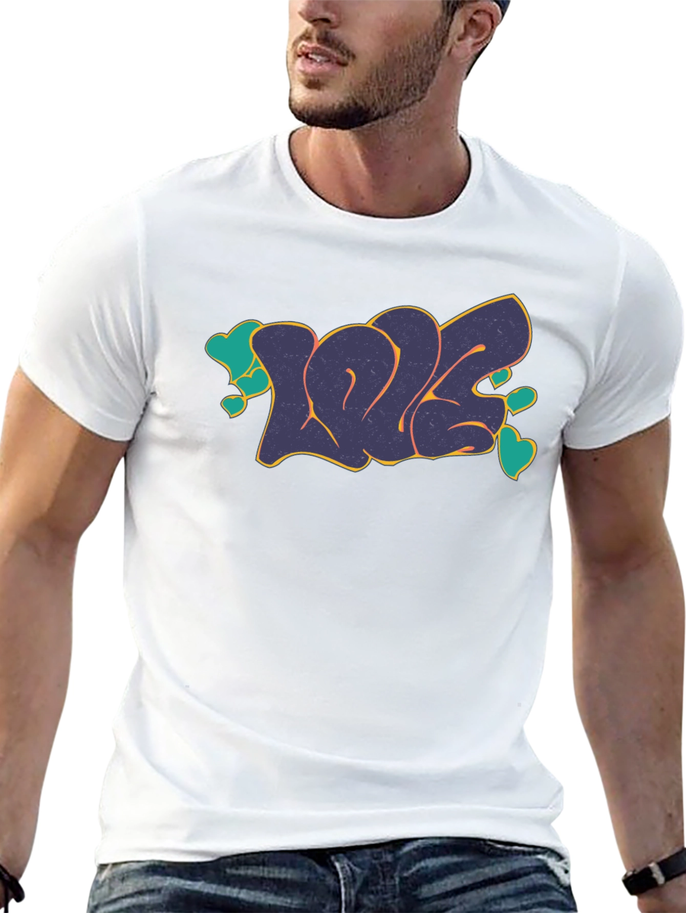LOVE Graphic Print Crew Neck T-Shirt
