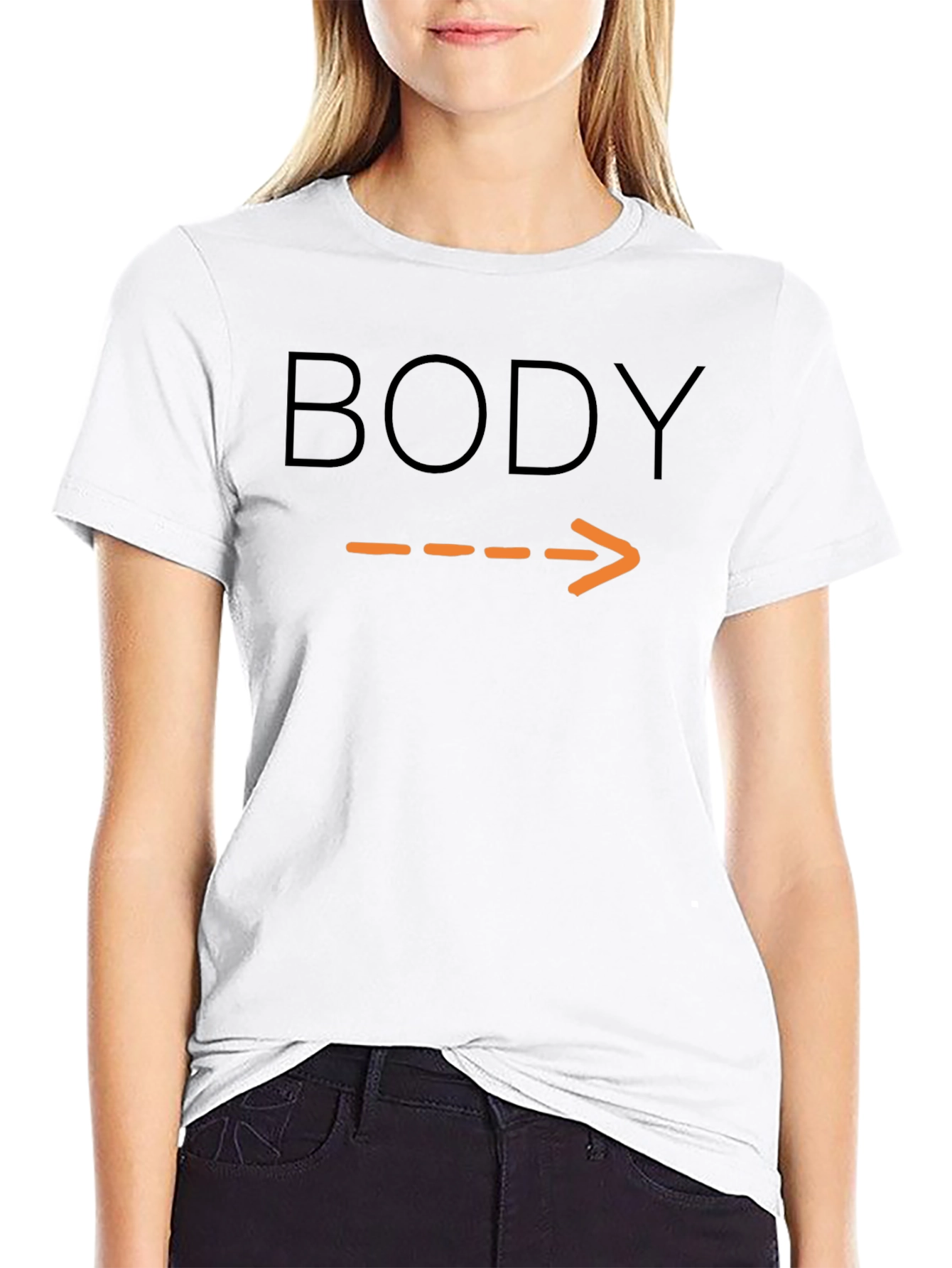 Humorous Body Arrow Pointing T-Shirt