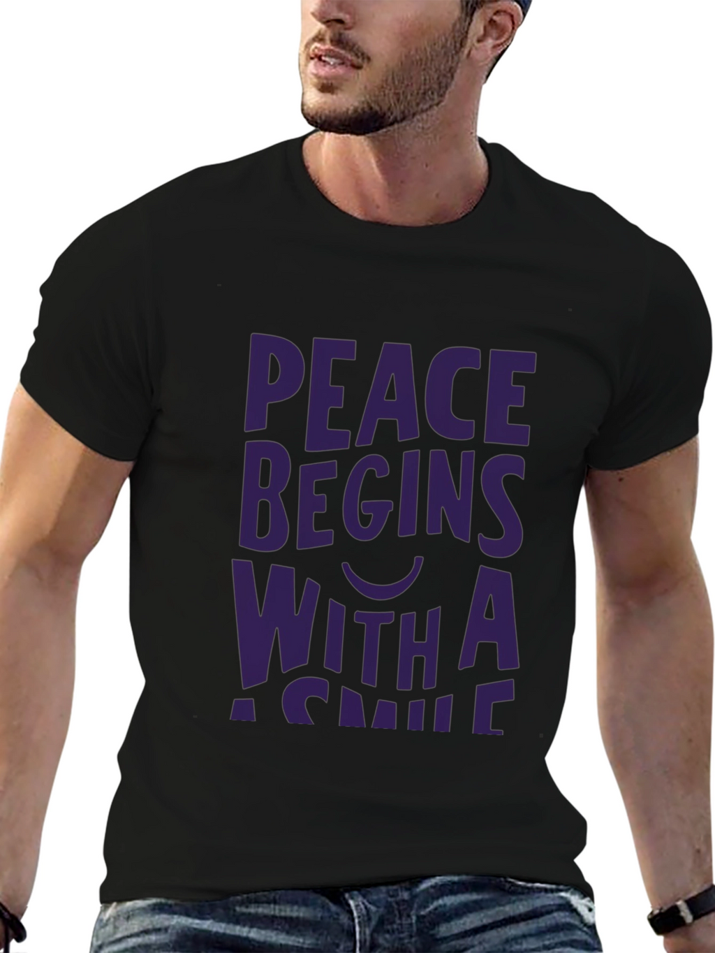 Peace Begins With a Smile Graphic Tee