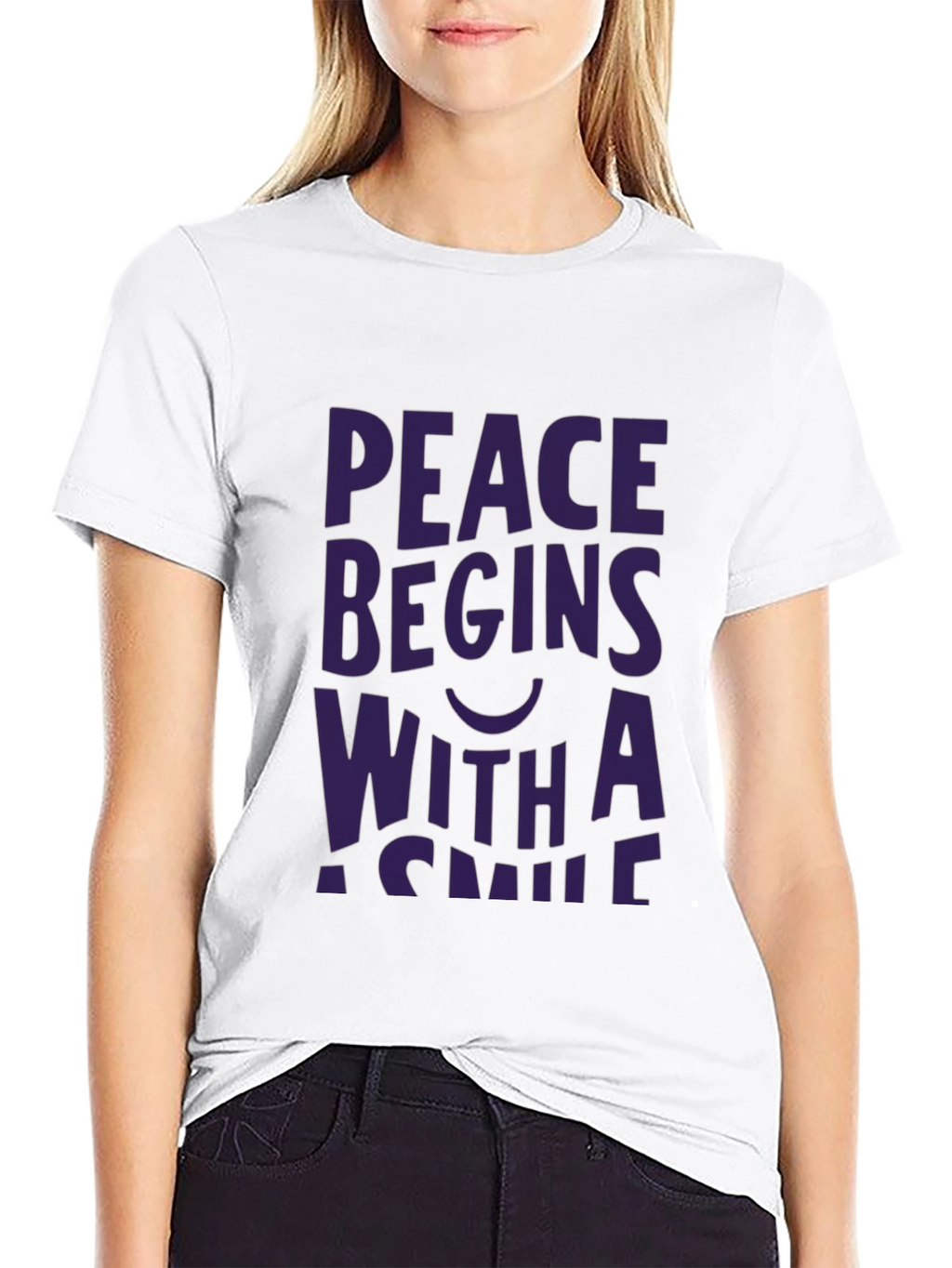 Peace Begins With a Smile Graphic Tee