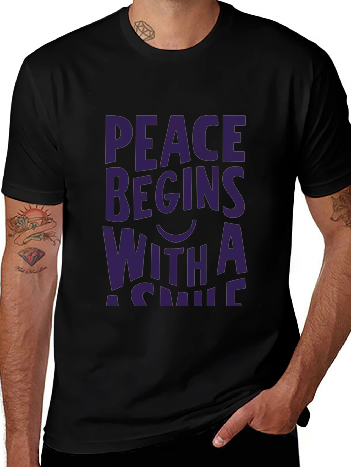 Peace Begins With a Smile Graphic Tee