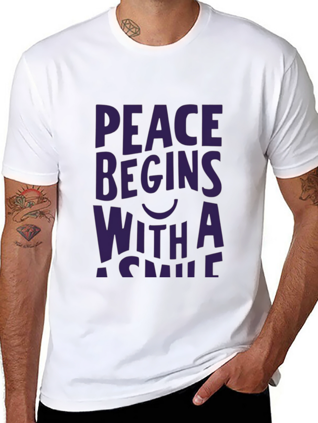 Peace Begins With a Smile Graphic Tee