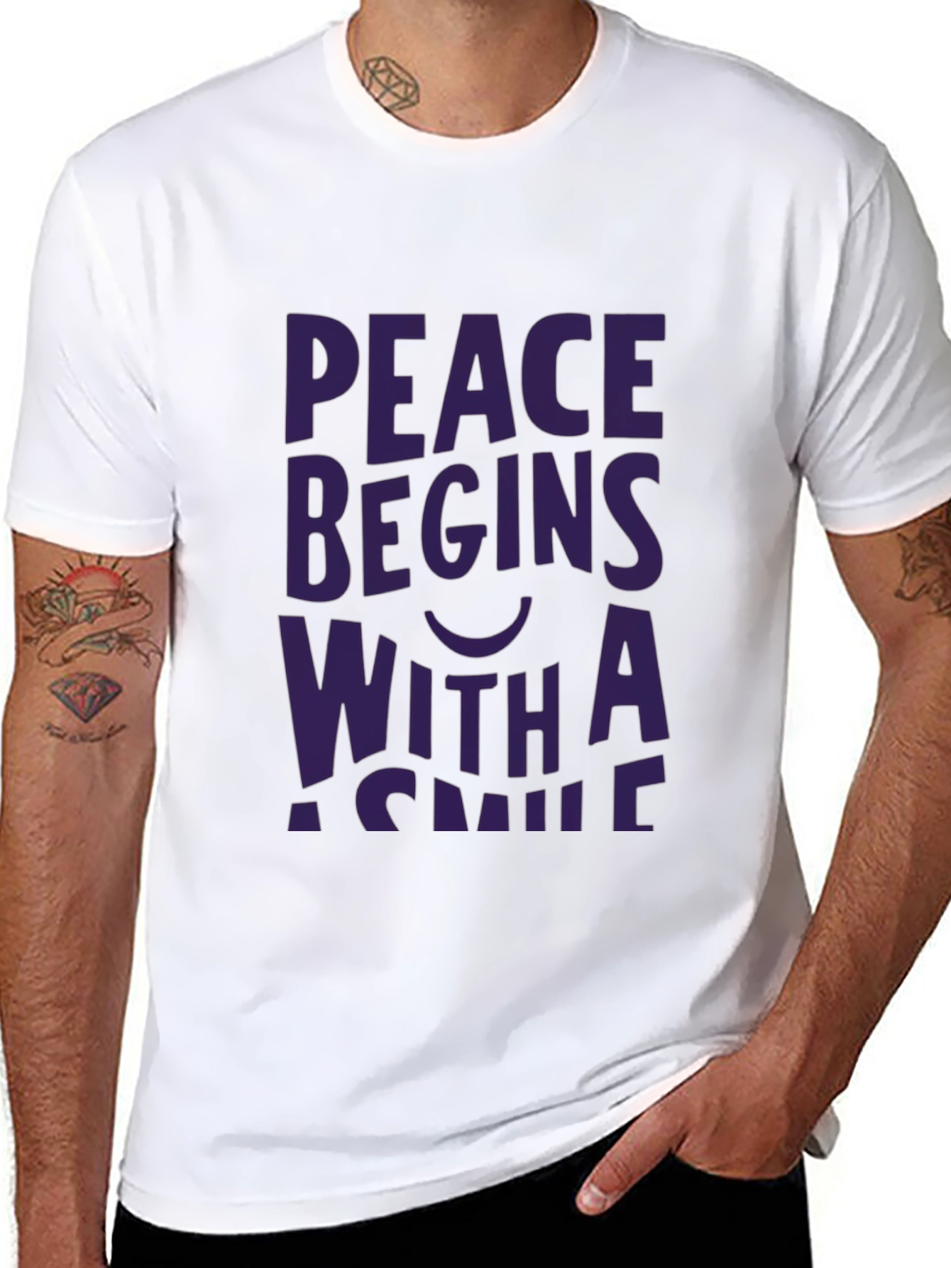 Peace Begins With a Smile Graphic Tee