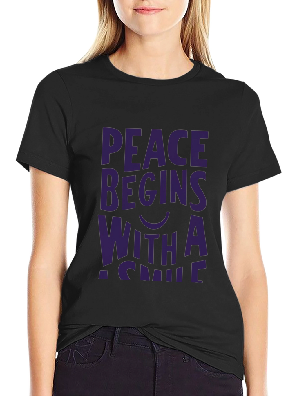 Peace Begins With a Smile Graphic Tee