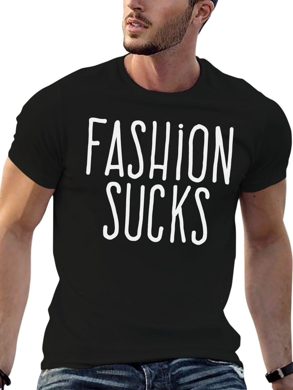 Fashion Sucks Black Crew Neck T-Shirt
