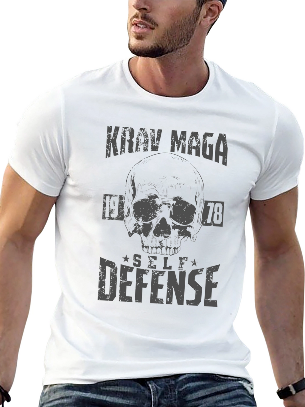 Krav Maga Self Defense Skull Graphic Tee