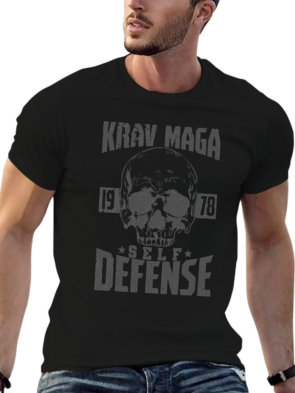 Krav Maga Self Defense Skull Graphic Tee