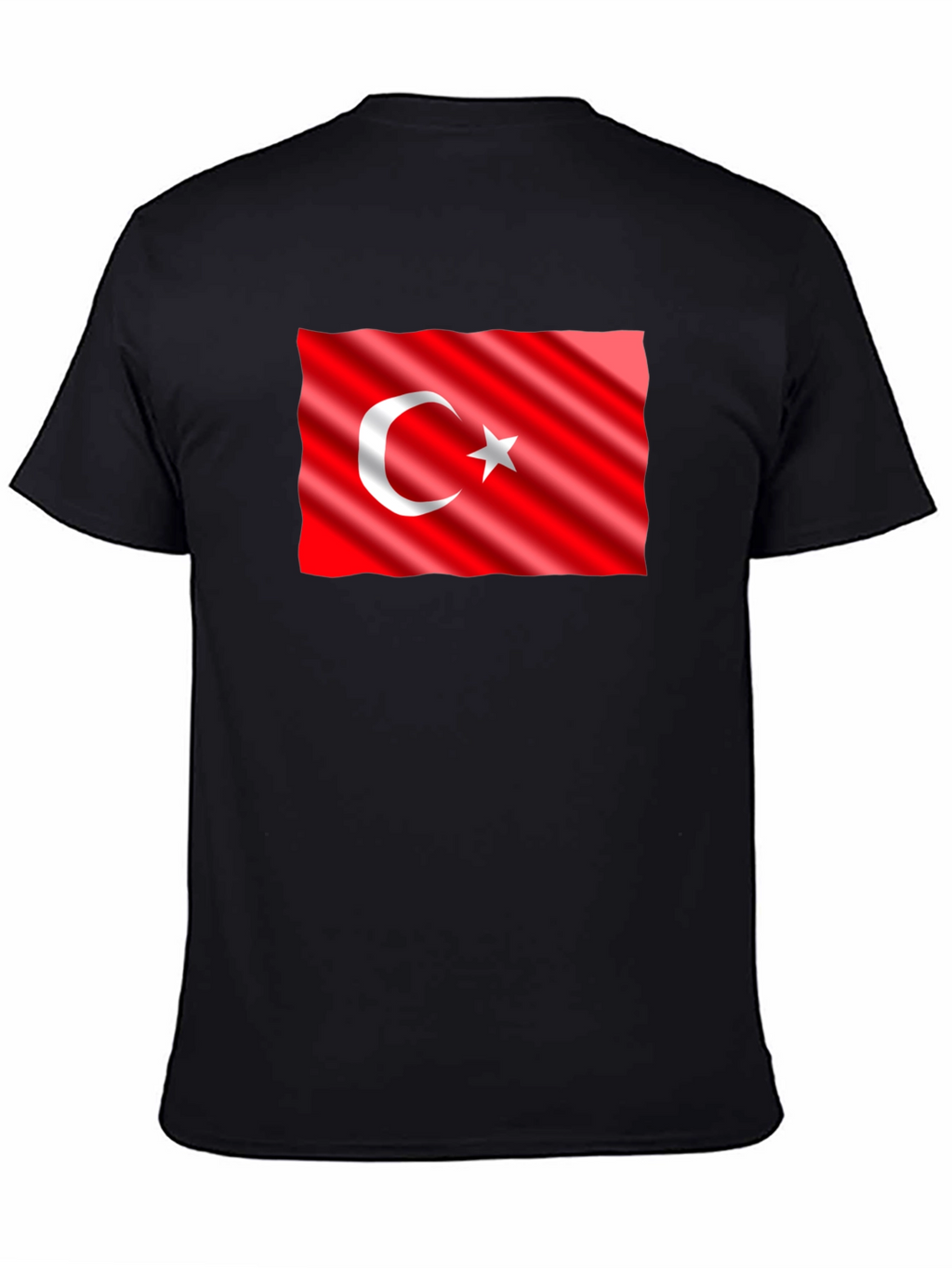 Turkey Flag Graphic Tee - Black Cotton T-Shirt
